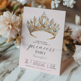 プリンセス王室のクラウンガールバースデーパーティー 招待状
