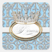 プリンセス王室のクラウンガール赤ちゃんシャワーシール スクエアシール (正面)