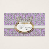 プリンセス王室のクラウンベビーガールシャワーメッセージカード (正面)