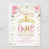 プリンセス王室のクラウン誕生日招待状 招待状 (正面)