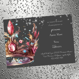 プリンセス王室のクラウン誕生日招待状 招待状