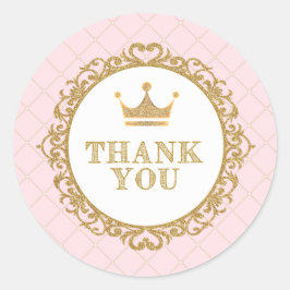 プリンセス王室のサンキューステッカー誕生日の好意 ラウンドシール