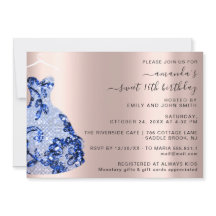 プリンセス王室のバラドレススウィート16thブルーネイビー