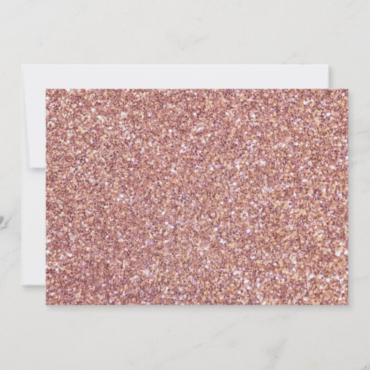 プリンセス王室のバラ金ゴールドグリッター写真キンセアニェラ 招待状 (裏面)