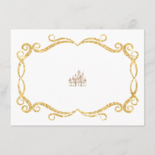 プリンセス王室のピンクのキャリッジサンキューカード エンクロージャーカード (裏面)