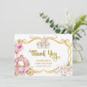 プリンセス王室のピンクのキャリッジサンキューカード エンクロージャーカード (スタンド正面)