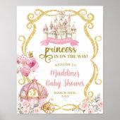 プリンセス王室のピンクのキャリッジ歓迎サイン ポスター (正面)