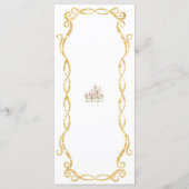 プリンセス王室のピンクのキャリッジ赤ちゃんシャワーメニュー メニュー (裏面)