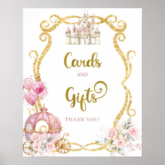 プリンセス王室のピンクのキャリッジ・カードとギフトポスター ポスター (正面)