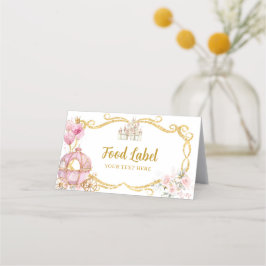 プリンセス王室のピンクカボチャ台車食品ラベル 予約カード