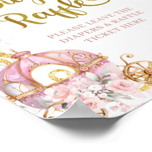 プリンセス王室のピンクキャリッジおむつラッフルポスター ポスター (角)