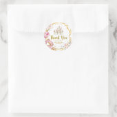 プリンセス王室のピンクキャリッジサンキューステッカー ラウンドシール (バッグ)