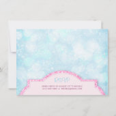 プリンセス王室のピンクグリッターガールズバースデーパーティー 招待状 (裏面)