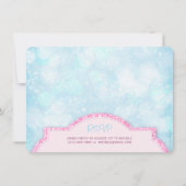 プリンセス王室のピンクグリッターガールズバースデーパーティー 招待状 (裏面)