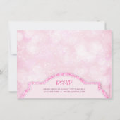プリンセス王室のピンクグリッターガールズバースデーパーティー 招待状 (裏面)
