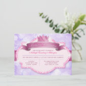 プリンセス王室のピンクグリッターガールズバースデーパーティー 招待状 (スタンド正面)