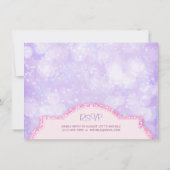 プリンセス王室のピンクグリッターガールズバースデーパーティー 招待状 (裏面)