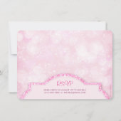 プリンセス王室のピンクグリッターガールズバースデーパーティー 招待状 (裏面)