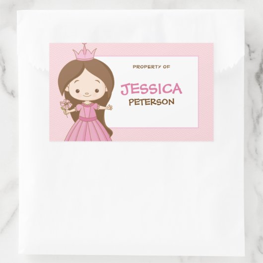 プリンセス王室のブックラベル/ギフトラベルシール 長方形シール (バッグ)