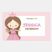 プリンセス王室のブックラベル/ギフトラベルシール 長方形シール (正面)