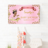 プリンセス王室のベビーガールオンピローピンク金ゴールド 横断幕 (インサイチュ)