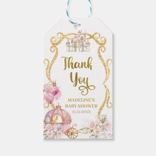 プリンセス王室のベビーシャワーギフトラベル ギフトタグ (正面)