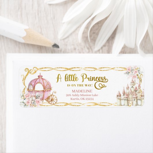 プリンセス王室のベビーシャワー住所 シール (インサイチュ)