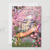 プリンセス王室のユニコーンバースデーパーティ招待状 招待状 (正面)