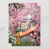 プリンセス王室のユニコーンバースデーパーティ招待状 招待状 (正面/裏面)