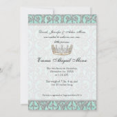 プリンセス王室の王冠ベビーガール誕生のお知らせ 案内状 (裏面)