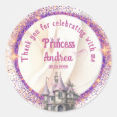プリンセス王室の誕生日会ありがとう ラウンドシール (正面)