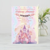 プリンセス王室の誕生日招待状ガールピンク 招待状 (スタンド正面)