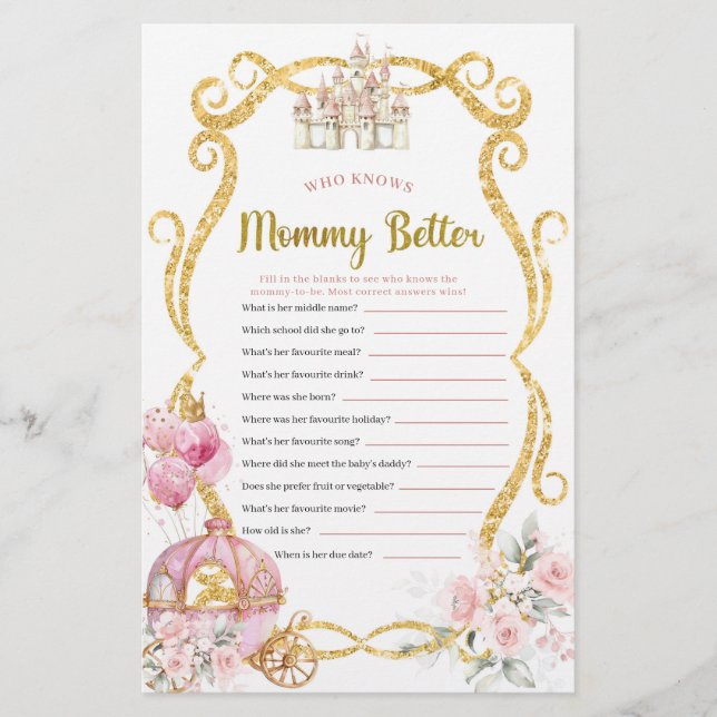 プリンセス王室の誰がママのより良いゲームを知っている (正面)