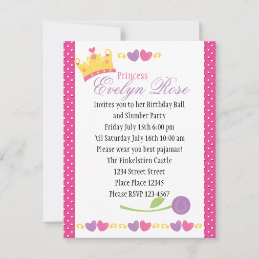 プリンセス球 招待状 (正面)