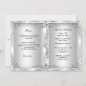 プリンセス甘い16パープルシルバーフォトパーティー 招待状 (裏面)