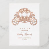 プリンセス登場！ベビーシャワー ローズゴールド 箔招待状 (正面)