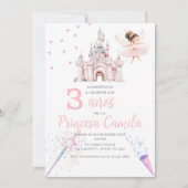 プリンセス第三誕生日招待状アットザアーキャッスル 招待状 (正面)