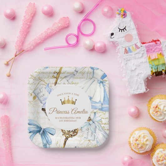 プリンセス第1誕生日 ペーパープレート (パーティー)