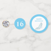 プリンセス第16誕生日オンターコイズブルー&ホワイト コンフェッティ (正面)
