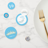 プリンセス第16誕生日オンターコイズブルー&ホワイト コンフェッティ (グループ)