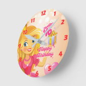 プリンセス第16誕生日丸時計 ラウンド壁時計 (傾斜)