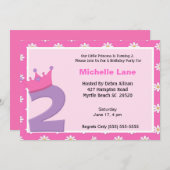 プリンセス第2の誕生日招待状 招待状 (正面/裏面)
