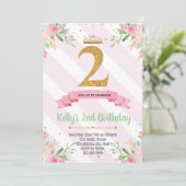 プリンセス第2誕生日パーティの招待状カード 招待状 (スタンド正面)