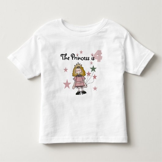 プリンセス第4回誕生日Tシャツとギフト トドラーTシャツ (正面)