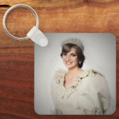 プリンセス結婚ダイアナポートレート様式化 キーホルダー (正面)