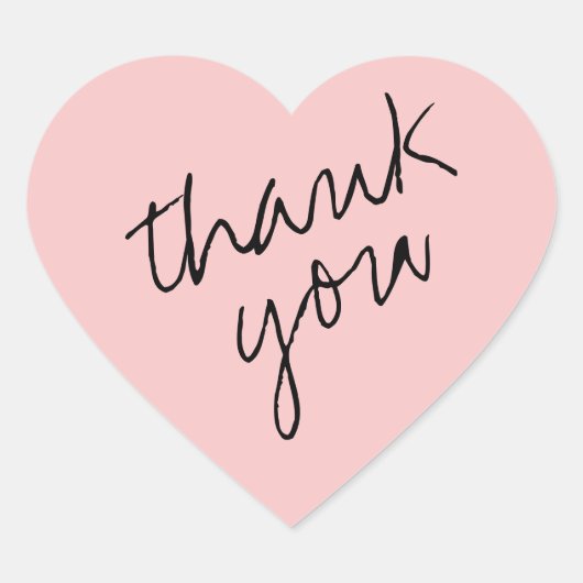 プリンセス美しいピンクハートサンキューステッカー ハートシール (正面)