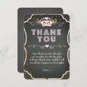 プリンセス茶パーティー誕生日グリッターサンキューカード サンキューカード (正面/裏面)