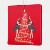 プリンセス蝶バレリナブルーと金ゴールド セラミックオーナメント (左)