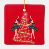 プリンセス蝶バレリナブルーと金ゴールド セラミックオーナメント (裏面)