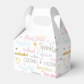 プリンセス言葉可愛い誕生日パーティーお願いボックス フェイバーボックス (裏面サイド)